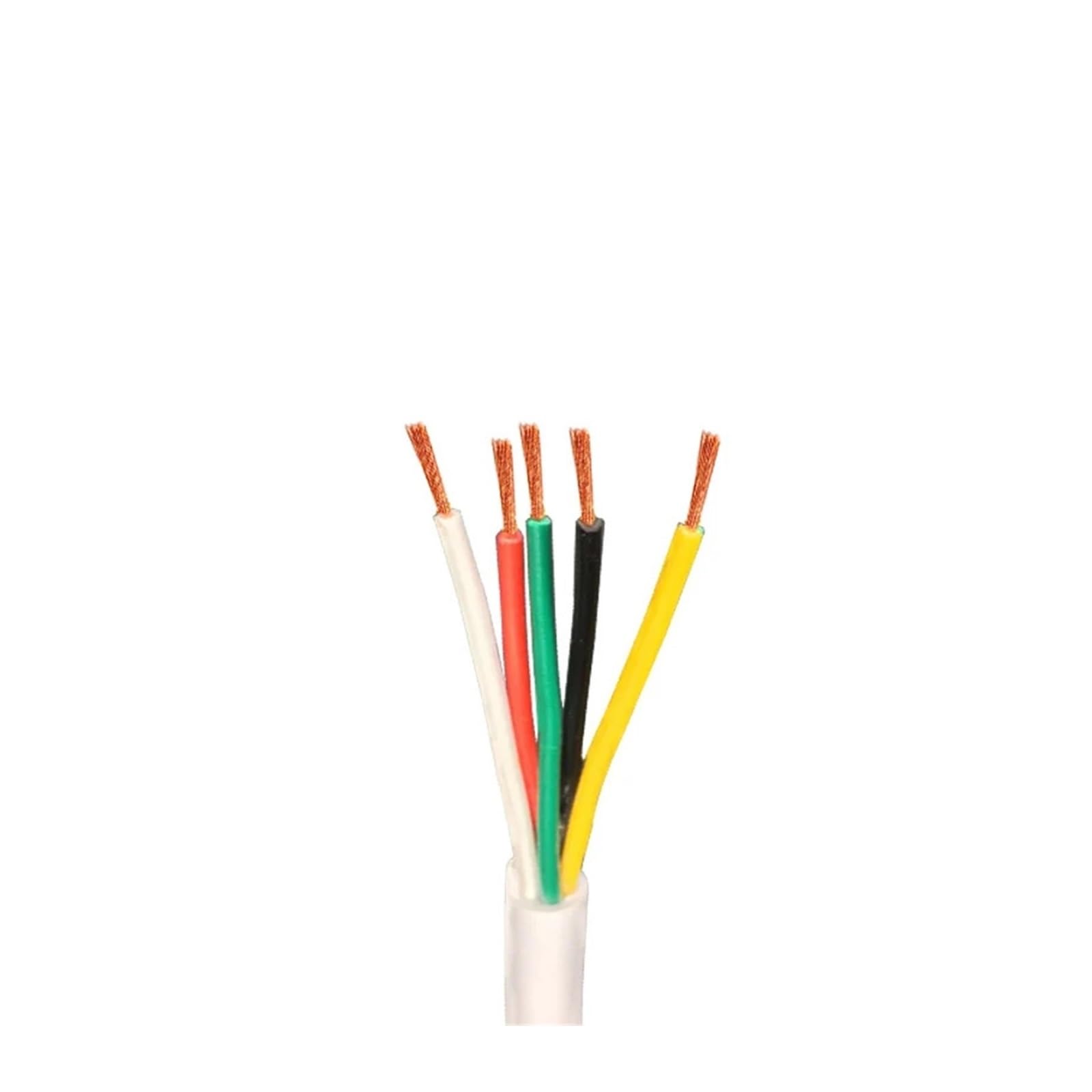 Cavo di controllo morbido RVV bianco da 5 m con 2‑5 conduttori, rame puro 15‑20 AWG