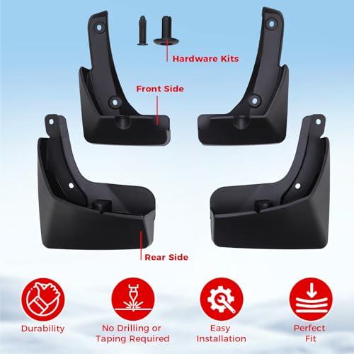 Image of 4PCS Mud Flaps Splash Guards, 2025 Mud Flaps, Protect Car from Scratches, Crafted from ABS Material, No Drilling Required, Decorate and Protect Car Paint