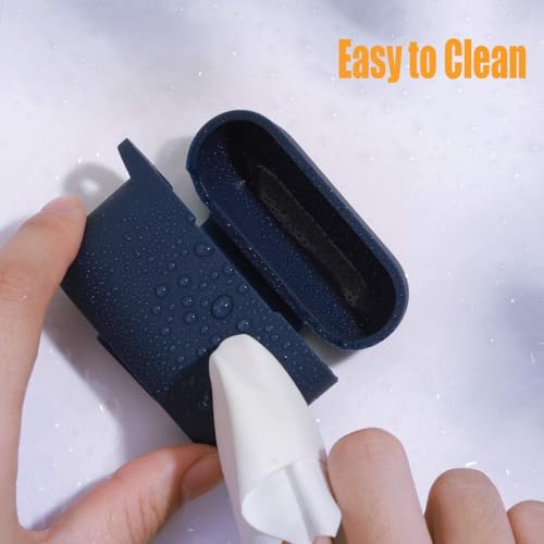 Image of EDNITA Airpods Pro 2 Case Compatible with Airpod 2 Pro & Airpods Pro, Earphone Case Cover Keychain | Shock Ressitant Full Protection LED Visible (Navy Blue)