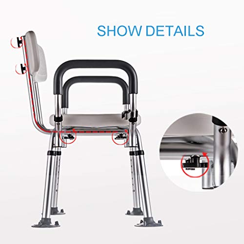 Chaise de douche réglable CHEWYNP avec assise de transfert réversible - 7