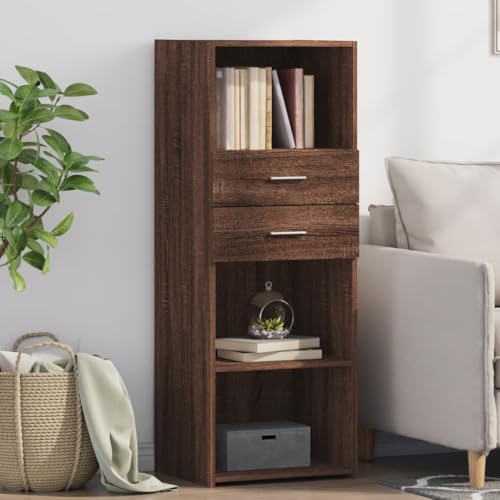 homcom Muebles aparador Entrada Consolas Muebles aparador estrechoAparador Alto Madera de ingeniería marrón Roble 45x42,5x124 cm