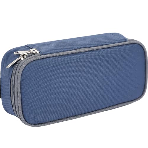 Image of FlowFly Large Capacity Pencil Case for Kids, Boys & Girls - Zippered Multi-Functional Pen Pouch, Soft & Portable Pencil Bag for School, Teens, Students, Cyan