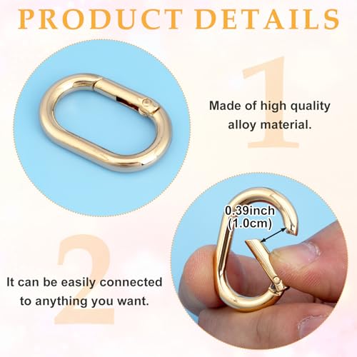 Image of Oval Spring Ring Clips, Metal Keyring Purse Clip