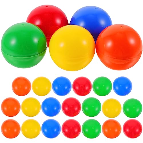 MAGICLULU 25 Stück Lotteriekugeln 4cm Bunt Plastikkugeln Zum Befüllen für Tombola Box Befüllbare Loskugeln Zum Öffnen Kunststoff Bingo Bälle für Party Karneval Spiele