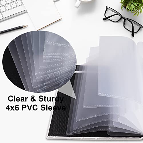 Image of Vienrose Small Photo Album 4x6 Holds 52 Photos, 2 Pack Mini Leather Photo Album with Cover Window, Acid-Free Baby Picture Album for Wedding, Family, Travel & Gift Keepsake, Blue