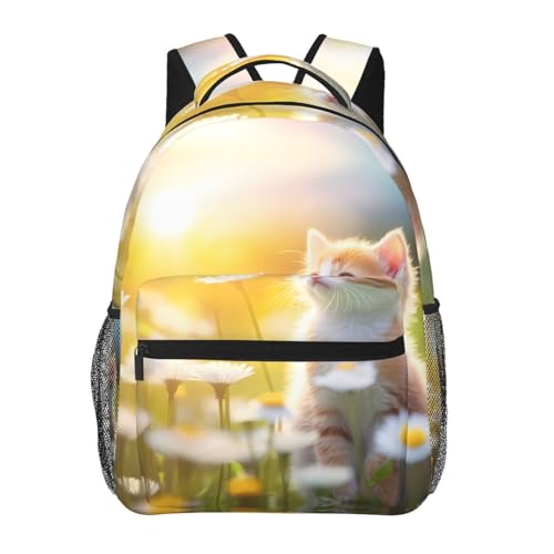 Sac à dos ordinateur 15,7" chat et fleurs pour femme et fille PHAYAH