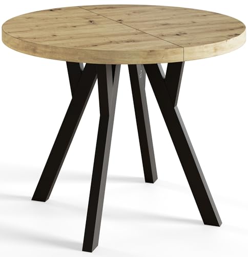 Alpimeble Redonda Ovo - Mesa Redonda Para Comedor Mesa Para Salón - Tablero Laminado De 36 Mm - Patas De Piernas Sólidas - Moderna Para Redonda De 80 Cm A 130 Cm Artisan Alpimeble Redonda Ovo - Mesa Redonda Para Comedor Mesa Para Salón - Tablero Laminado De 36 Mm - Patas De Piernas Sólidas - Moderna Para Redonda De 80 Cm A 130 Cm Artisan