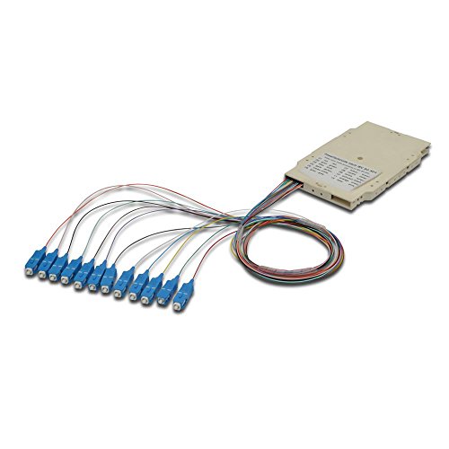 DIGITUS Cassette d'épissure Fibre Optique - 12 Pigtails - pré-assemblé - SC - OM4 - teinté dans la Masse Selon DIN IEC 60304 - Blanc Pur