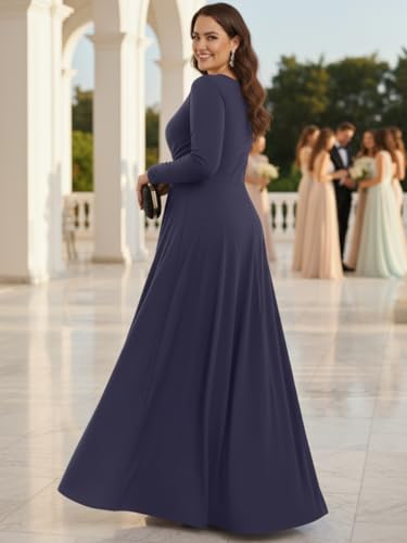 Image of KOH KOH Womens Long Sleeve Flowy Empire Waist Fall Pleated Maxi Dress