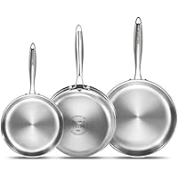 Whole Body Tri-Ply Stainless Steel Frying Pan set (8