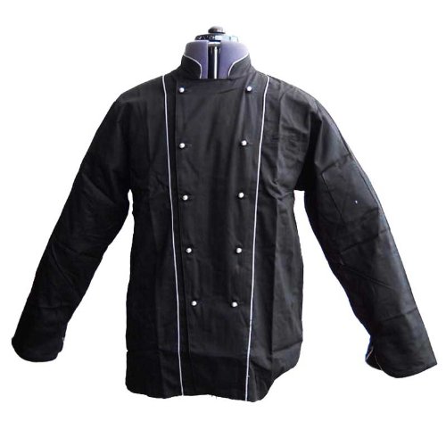 Giacca casacca da cuoco chef cotone nera con