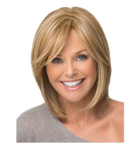 NiceToBuy Synthetic Women Wigs Short Straight Bob Blonde Color Fashion Women Wig