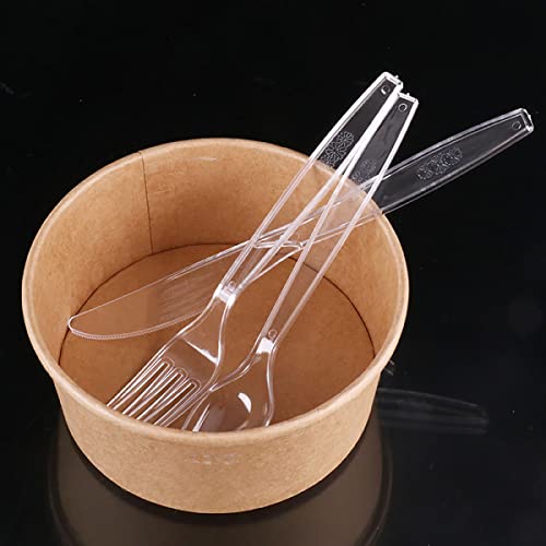 Moacock 150 Pcs Clear Plastic Silverware, Heavy Weight Plastic Forks Spoons Knives Disposable Utensils Cutlery Set For Wedding Party Supplies Everyday Use thumb #2