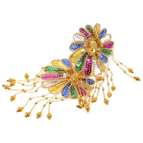 DOITOOL Épaulettes à Franges et Glands pour Femmes en Polyester et Plastique, Lot de 2 Pièces, Design Unique en Sequins et Fleurs, pour Cosplay et Performances sur Scène