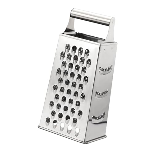 TEHAUX 多機能ステンレスおろし器 縦型グレーター 野菜チーズスライサー 四面刃設計 滑り止めハンドル付き 耐錆 丈夫で長持ち キッチン調