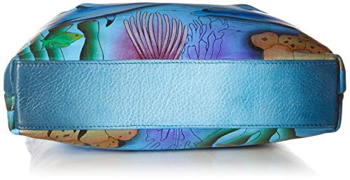 Anna by Anuschka Women's Genuine Leather Medium Asymmetric Cross Body | Hand Painted Original Artwork4