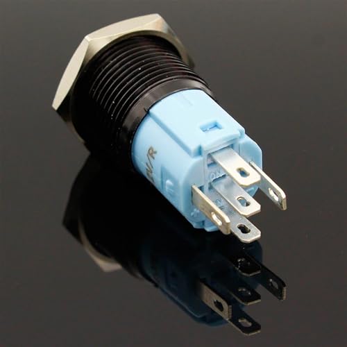 Botón de metal momentáneo de 16mm con luz LED blanca de 3V para panel 5