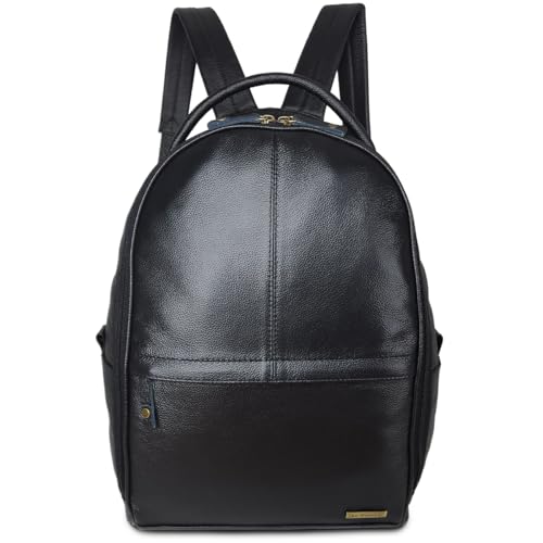 Mochila Grande de Couro Bovino Com Suporte Para Notebook Cor:Preto