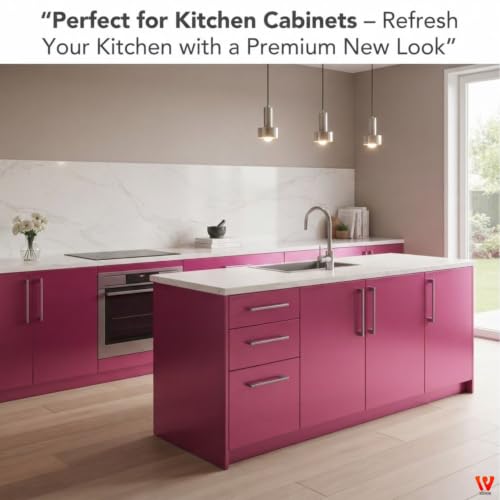 Image of WISDOM Pink Metallic Peel and Stick Wallpaper Self Adhesive Decorative Waterproof, Easy to Clean & Removable Vinyl Sticker for Kitchen Cabinets, Furniture, Wardrobe & Home Decor (20X96 in)
