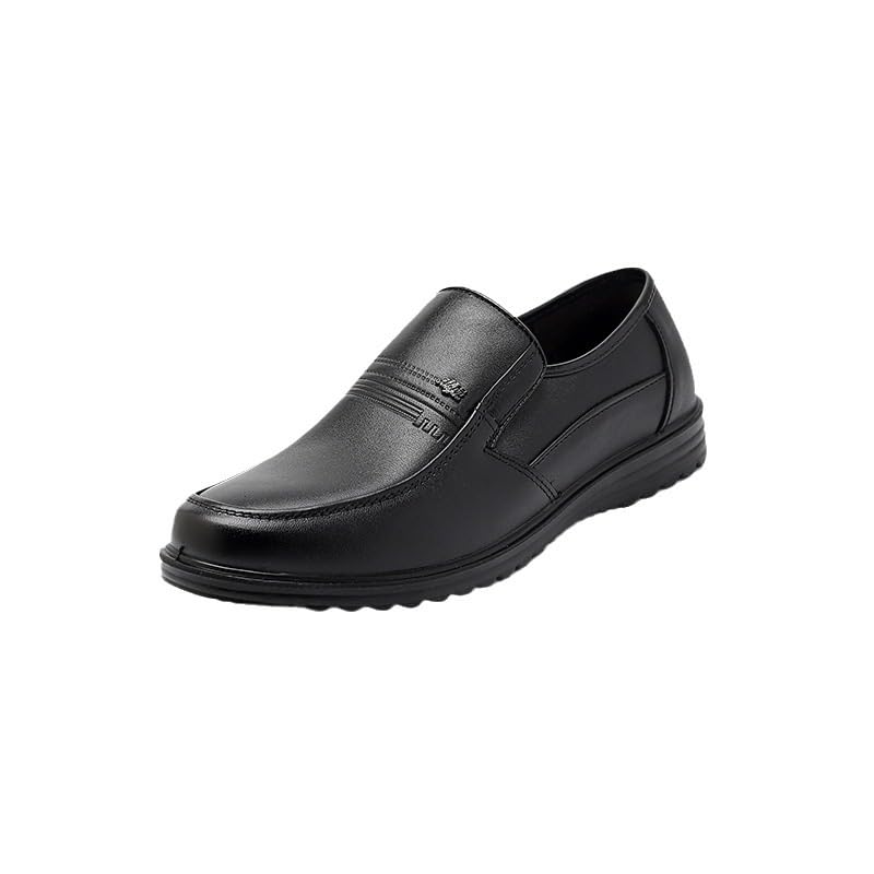 Men's Casual Slip on Loafers Breathable Shoes Men Soft Toe Uniform Dress Work Shoes Slip Resistant Water Resistant Black Oxford Shoe