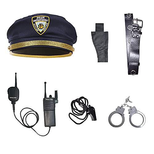 Neilyoshop Police Costume For Boys Kids Uniform Cop Costume Halloween Dress Up Costume Blue, 5-7 Years #TOP2