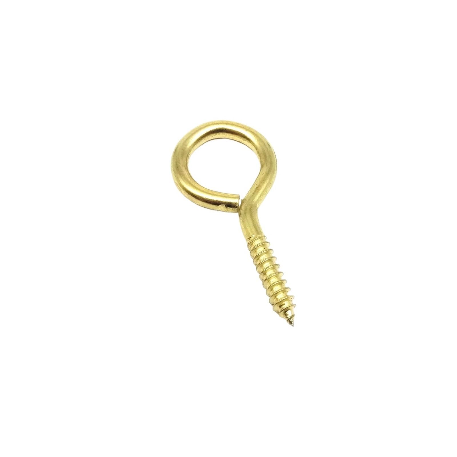 LZTDSBX Cup Hooks Screw 25pc Picture Photo Frame Lamp Light Cabinet Plant Curtain Net Wire Ceiling Eye Bolt Eyebolt in Hanger O L C Hook Clasp(O Shape Golden,Length 35mm)
