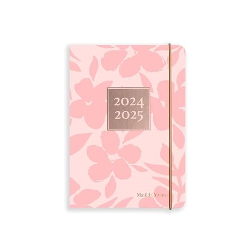 Matilda Myres Agenda scolaire 2024-2025 – Format A6 – Un jour par page – Agenda mi-année – Juillet 2024 à juillet 2025 – Rose