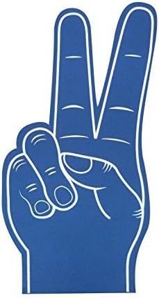 HOTcraze Palm Printed Giant EVA Foam Hand Glove Peace Sign Finger - Blue