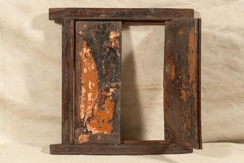 Biscottini Innentür Fenster L 48,5 x T 4,5 x H 49,5 cm - Holztür - Türen für Innen und Außen - Wohnkultur