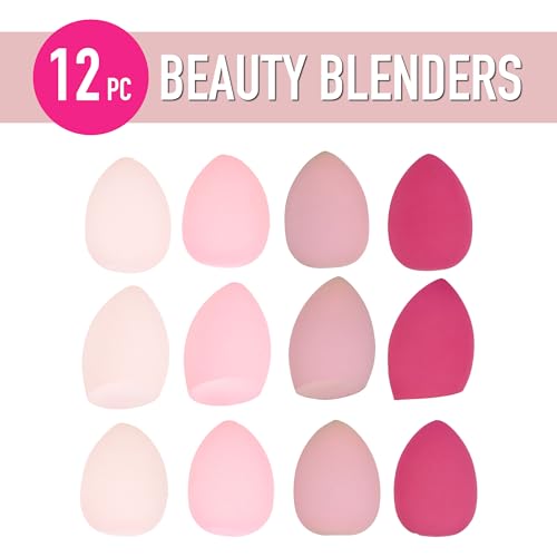 12pc Beauty Blenders Value Pack - Assorted Cosmetic Makeup Sponge Beauty Blender Set For Foundation, Blush, Concealer, Eyeshadow, Contour & Highlighter Pastel - Image 3