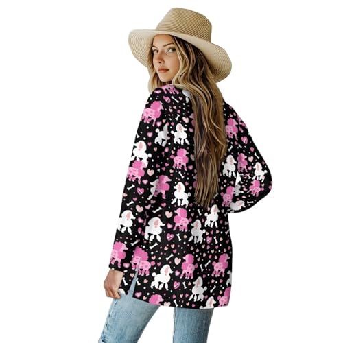 Womens Open Front Cardigan Long Sleeve Loose Cardigans Animal Print Sweater Lightweight Jacket Tops3