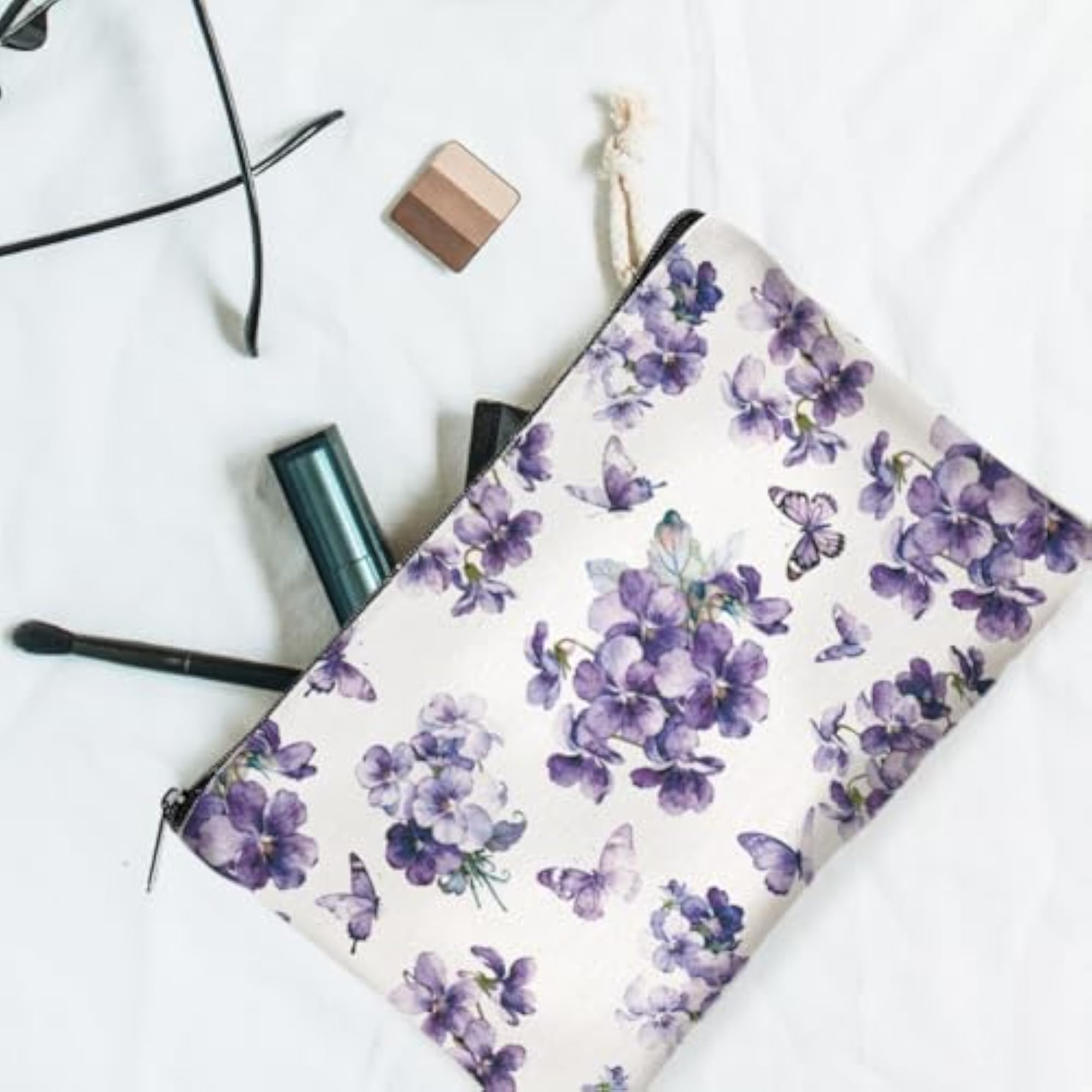 4 x Canvas Violets Makeup Bag Travel Organiser