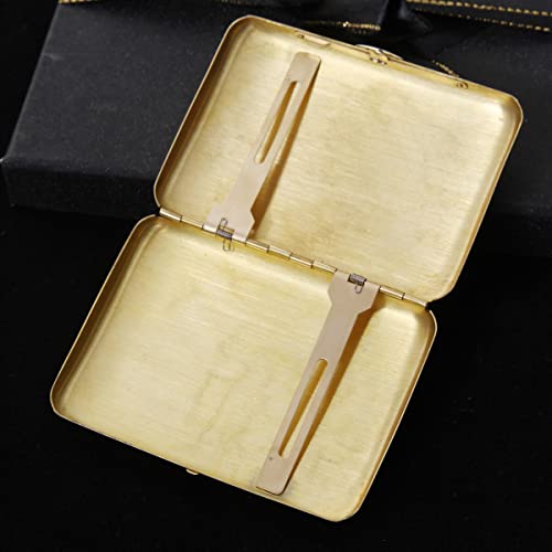 Metal Cigarette Case, Hold 16 Cigarette Vintage Copper Camel Cigarette Case Smoking Boxes, Portable Waterproof Cigarette Case (Color : Brass, Size : 9.5X7Cm) #TOP4