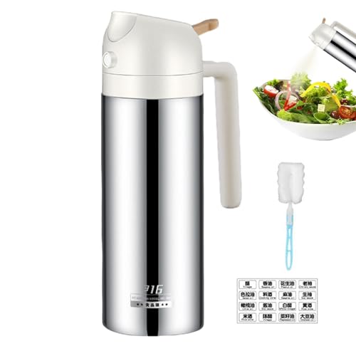 Botella pulverizadora de – 360/430/500 ml | Dispensador de de oliva 2 en 1 | Accesorio de cocina de acero inoxidable | Spray de de cocina a prueba de fugas para ensalada