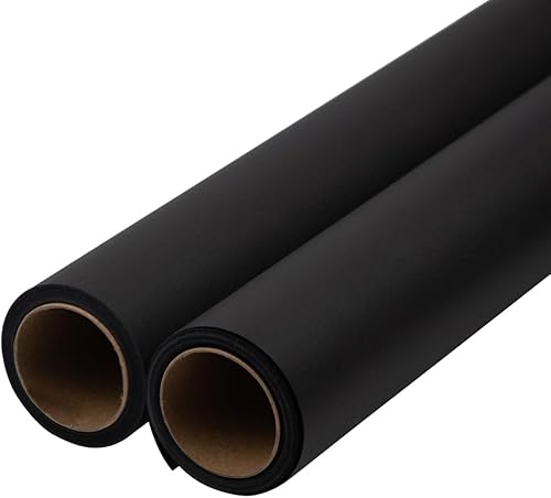 Miniatura 4 de JAM Paper Envoltura de regalo - Papel de envoltura mate - 50 pies cuadrados en total (30 pulg x 10 pies cada uno) - Negro mate - 2 rollos por paquete