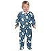 Emelivor Space Rabbits Stars Blue Baby Newborn One-Piece Pajamas Infant Footed Pjs with Zipper for Girl Boy Kids