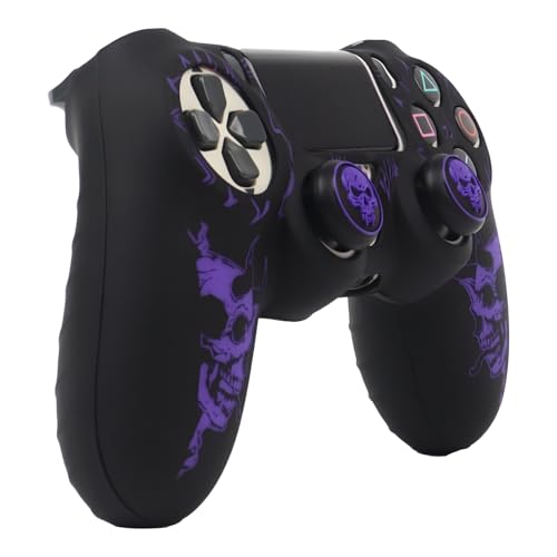Image of RALAN Horned Skull Head Design Controller Skin Cover with 2 Thumb Grips Compatible with PS4 /Playstation 4 Slim /Pro Controller