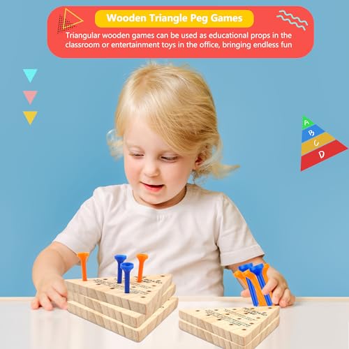 Juego de Mesa de Clavijas Triángulo de Madera x54 piezas miniatura 5