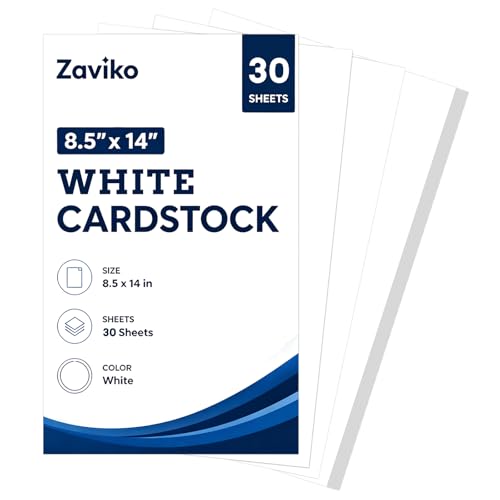 30 Sheets White Cardstock Paper 8.5 x 14 Legal Size Cardstock Printer Paper Thick Card Stock 8.5 x 14 200 GSM White Construction Papers for DIY Crafts Greeting Cards Invitations Menus