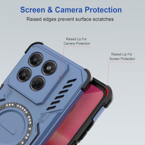 Image of Zapcase Back Case Cover for Motorola G47 5G | Magnetic Case with Built-in Metal Ring | Supports MagSafe Charger, Wallet & Car Mount | Shockproof Hybrid PC + TPU | Blue