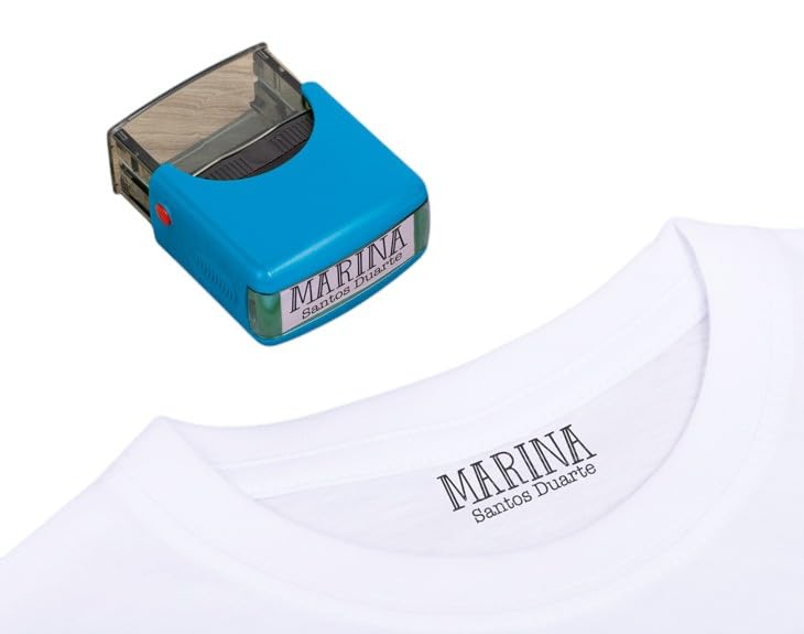 Made in Gift Sellos para Ropa Personalizados de Colores para Niños y Uniformes, Regalo Original para la Vuelta al Cole (Azul)