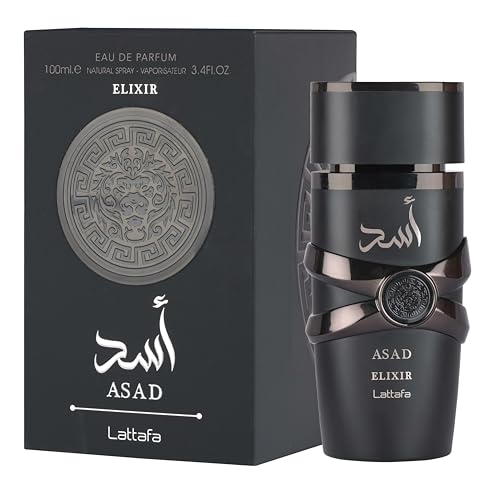 Lattafa Asad Elixir, Eau de Parfum, Negro, Botella de perfume...
