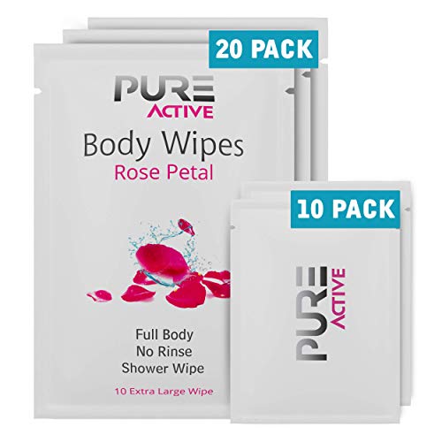 Body Wipes for Camping 50 XXL Adult Wipes 12''x 12'', Shower Body Wipes for Camping Body and Face Wipes, Biodegradable P