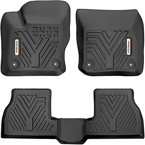 YITAMOTOR Floor Mats Compatible with 2012-2018 Ford Focus, Front 1st & 2nd Seat All Weather Protection Floor Mats Set Black