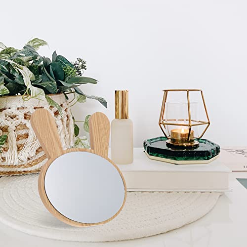 minkissy 2pcs espejo de maquillaje con soporte y led miniatura 2
