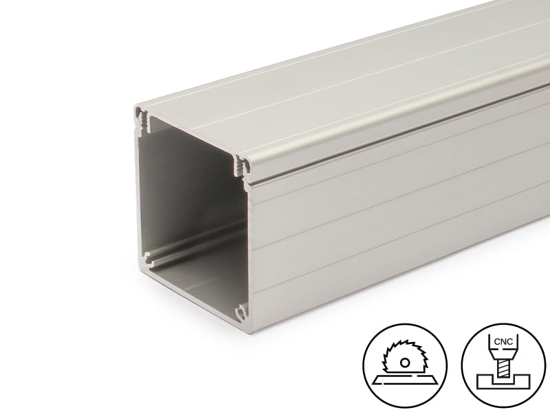 Kabelkanal und Deckel aus Aluminium Profil 60x60 Alu: 1000mm