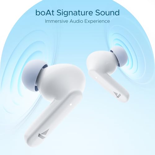 Image of Boat Airdopes 120 Truly Wireless in Ear Ear Buds w /in Ear Detection, 40 hrs Playtime Quad Mics with ENx Tech, ASAP Charge, IWP Tech, Beast Mode with 65 ms Low Latency, BTv5.3 & IPX4(Ivory White)