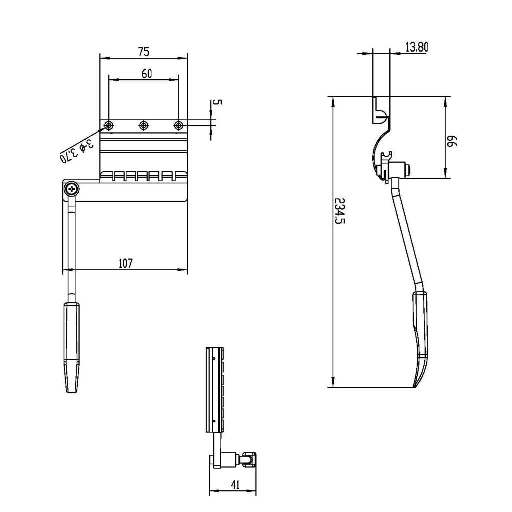 Kurze Version E-Gitarre Vibrola Tremolo Bridge Saitenhalter Vibrato Saitenhalter für LP/SG/ES Gitarre Nickel