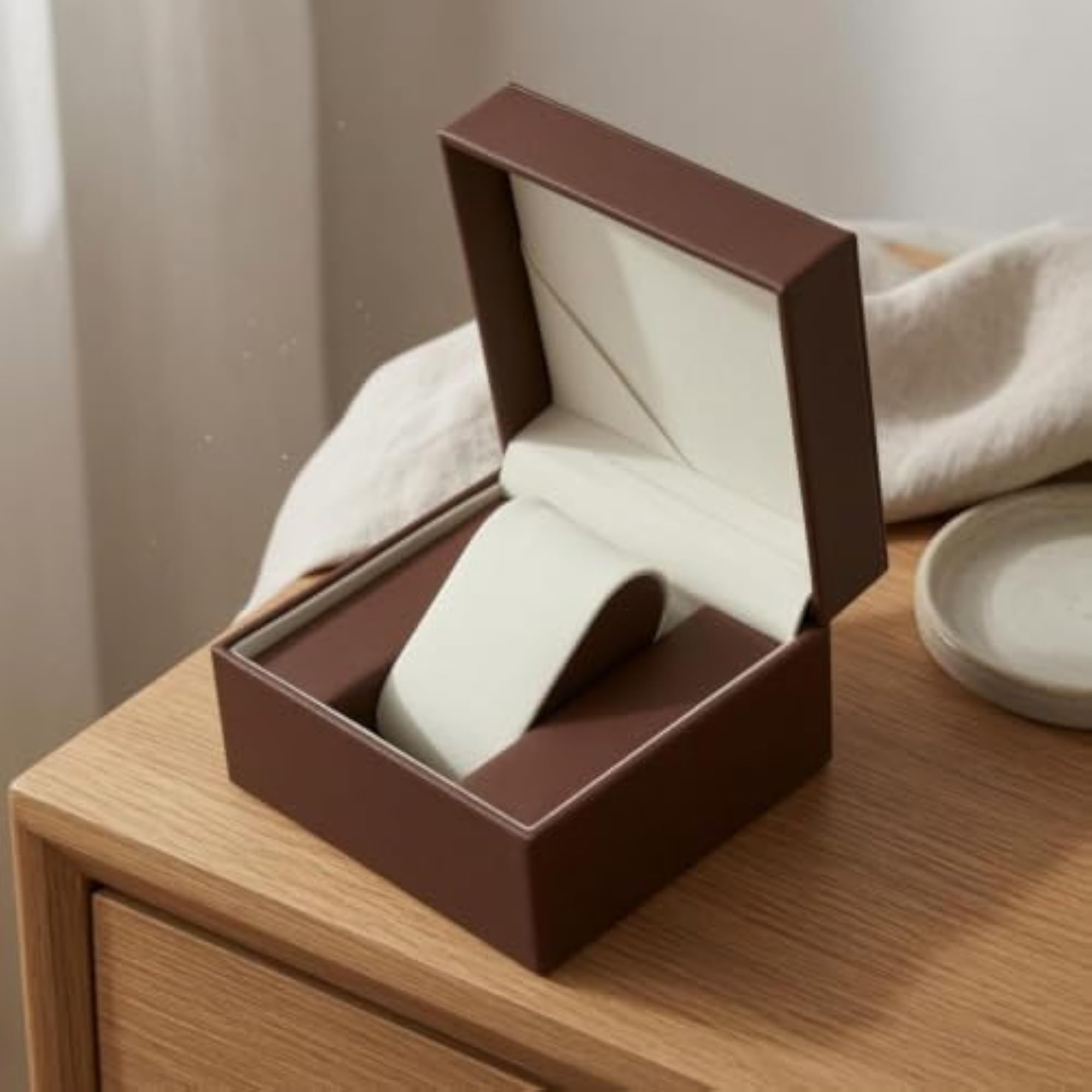 BNF® Lambskin Texture Hinged-Lid Watch Box