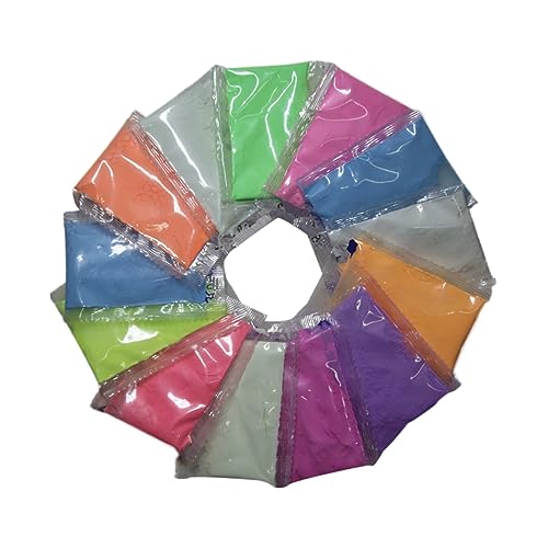 ERINGOGO Luminous Set 8pcs Waterproof Fluorescent Glitter Powder for Nighttime Glamour (Random Colors)